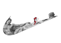 a nike swoosh with an image of a man and a woman