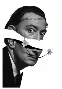 a black and white photo of a man with a tattoo on his face
